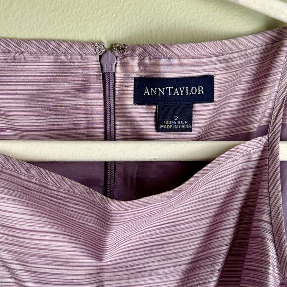 Ann Taylor 90s Vintage Purple 100% Silk Short Dress High Neck Camisole Sheath - Picture 2 of 6